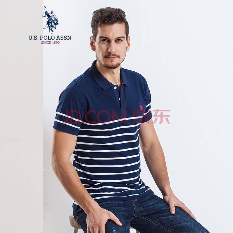 U.S. POLO ASSN. ÄжÌÐäPOLOÉÀ ÐÝÏÐÃÞ°±·ÁìÌõÎÆTÐô ATXMX-50932 ²ØÀ¶ÌõÎÆ 2XL