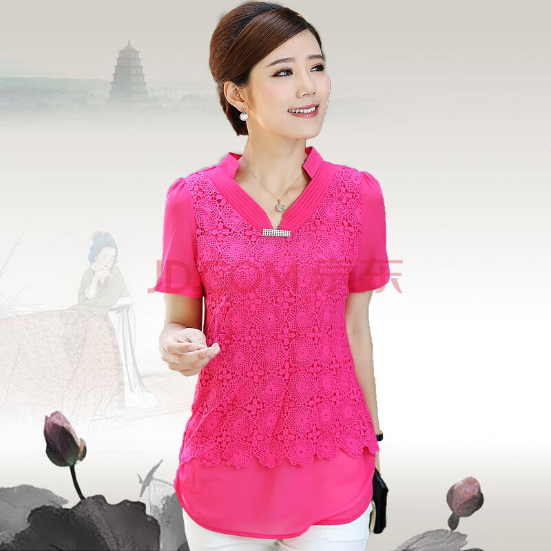 艺梦<em>服饰</em>2014夏装新款30-40岁中年<em>女士</em>立领网