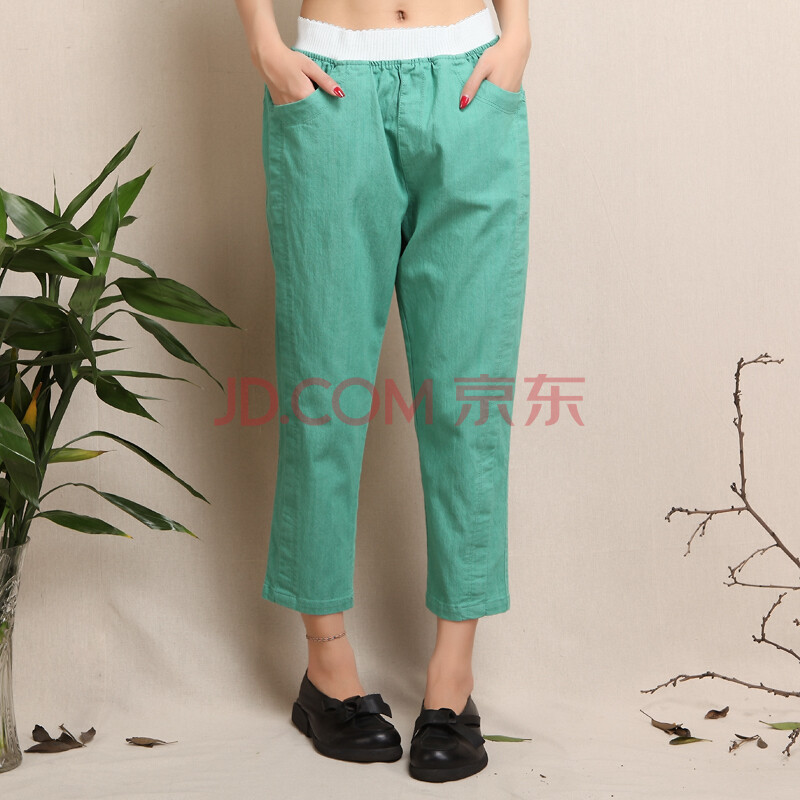 女裤6690 绿色 4XL(2尺6)图片-京东商城