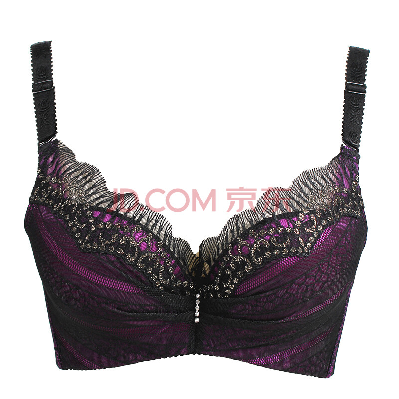 原始鱼带钻蕾丝<em>乳罩</em>品牌内衣<em>小胸</em>四排扣<em>文胸</em>加