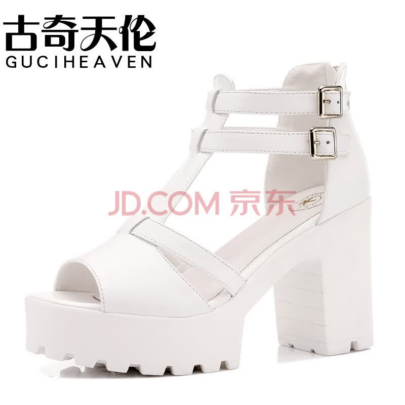 古奇天伦 2014新款<em>增高女凉鞋</em>防水台高跟鞋粗