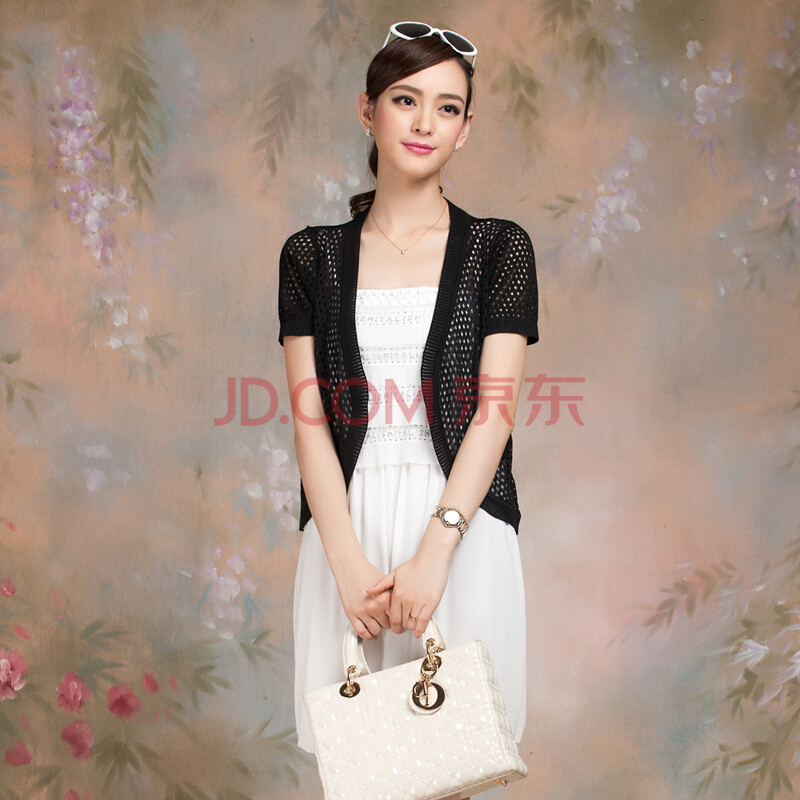 DLY2014<em>夏季</em>新款镂空<em>针织衫</em>女士<em>短款</em>开衫蕾