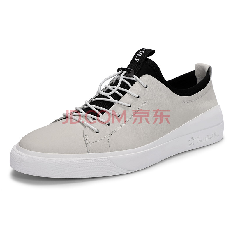 高尔夫(GOLF)男鞋耐磨低帮休闲鞋百搭板鞋小白鞋子男GM1821199 米白色 40