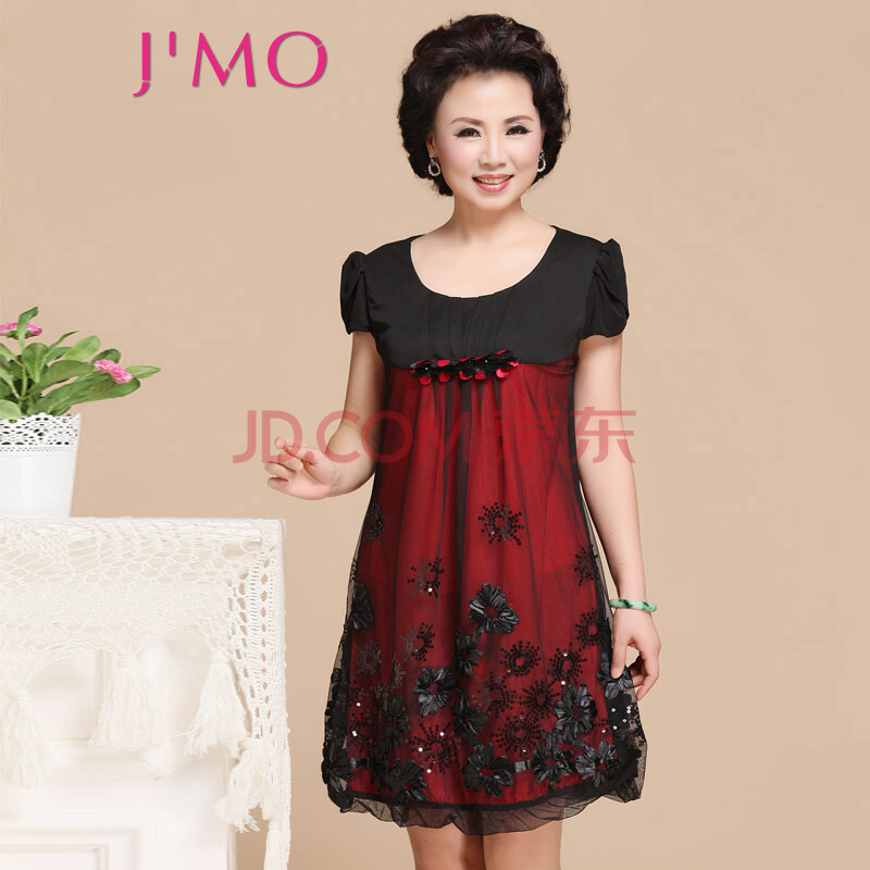 JMO 中老年女装夏装连衣裙短袖<em>中年</em>女<em>裙子新</em>