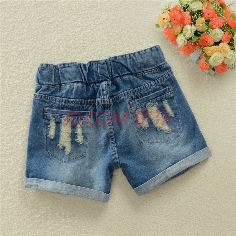 妹夏季薄款大码三分女裤 <em>松紧腰牛仔短裤女</em> 宽