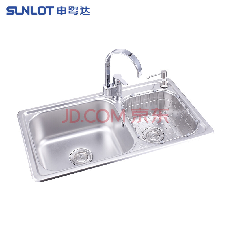 鹭达卫浴 Sunlot304不锈钢水槽双槽厨房洗盆L