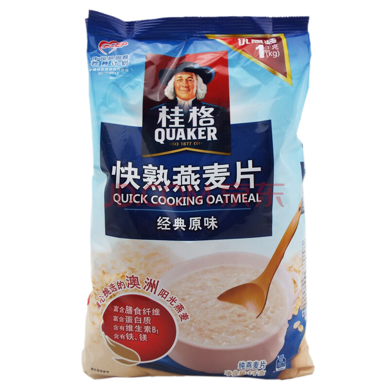 百事 桂格 快熟燕麦片 经典原味 1000g 袋装 粗粮谷物