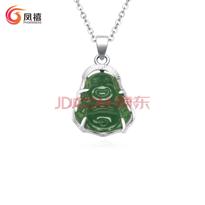 凤禧 S925银镶佛翡翠吊坠图片-京东商城
