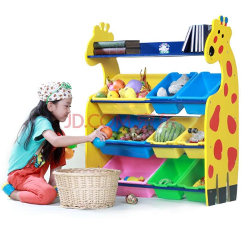11f 喜贝贝玩具架小鹿玩具收纳架玩具整理架儿童玩具收纳柜箱 小鹿3大