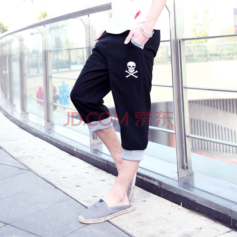 艾伦伯格 2014夏装男士<em>灯芯绒短裤 男</em> 骷髅头印
