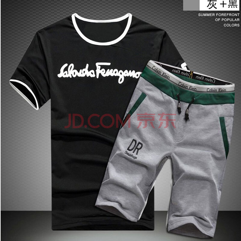 男装男士短袖T恤<em>套装</em>印花短袖T <em>男短裤套装</em>可
