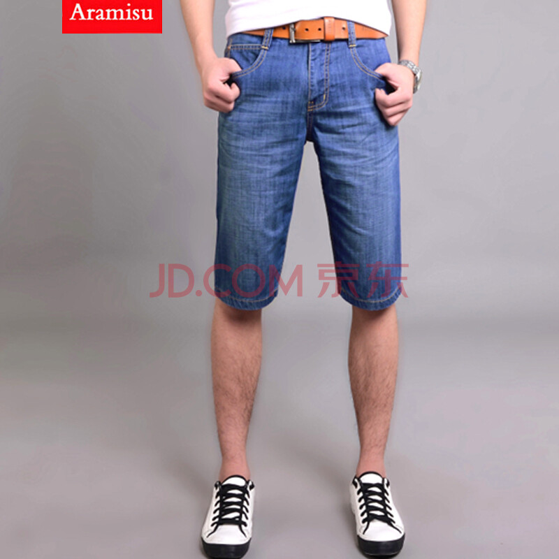 Aramisu 夏装新款韩版男装<em>牛仔裤</em>中裤<em>短裤男</em>五