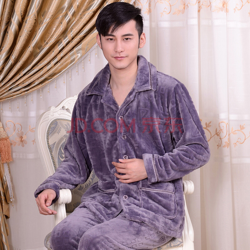 尚致2014男士<em>睡衣</em>法兰绒男夏季套装 <em>大码睡衣</em>
