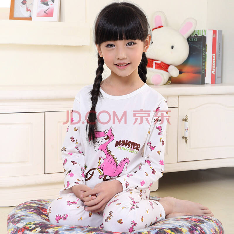 春秋夏季长袖长裤<em>儿童</em>纯棉卡通小<em>恐龙睡衣</em>套装