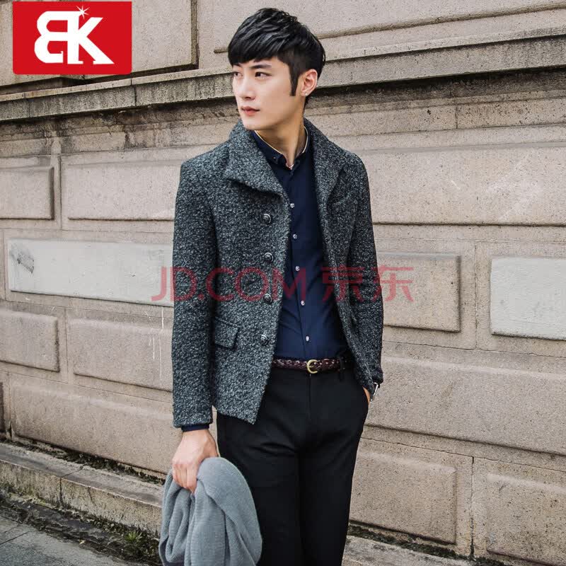 GUSSKATER2014秋冬新款 <em>男士短款</em>修身<em>毛呢</em>