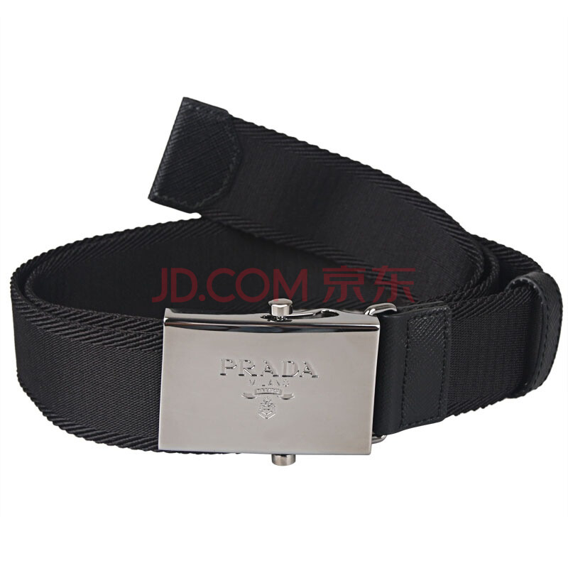 prada 普拉达 男士黑色尼龙织物自动扣腰带 2c5340 2aox f0002 90cm