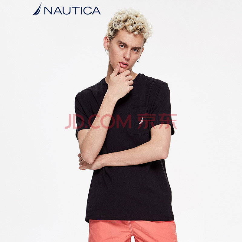 ŵµÛ¿¨ NAUTICA ÄÐÊ¿ 18ÄêÐÂ¿î ¶ÌÐäÔ²ÁìTÐô VM8102 £¨¶àÉ«¿ÉÑ¡£© ºÚÉ« 0TB L