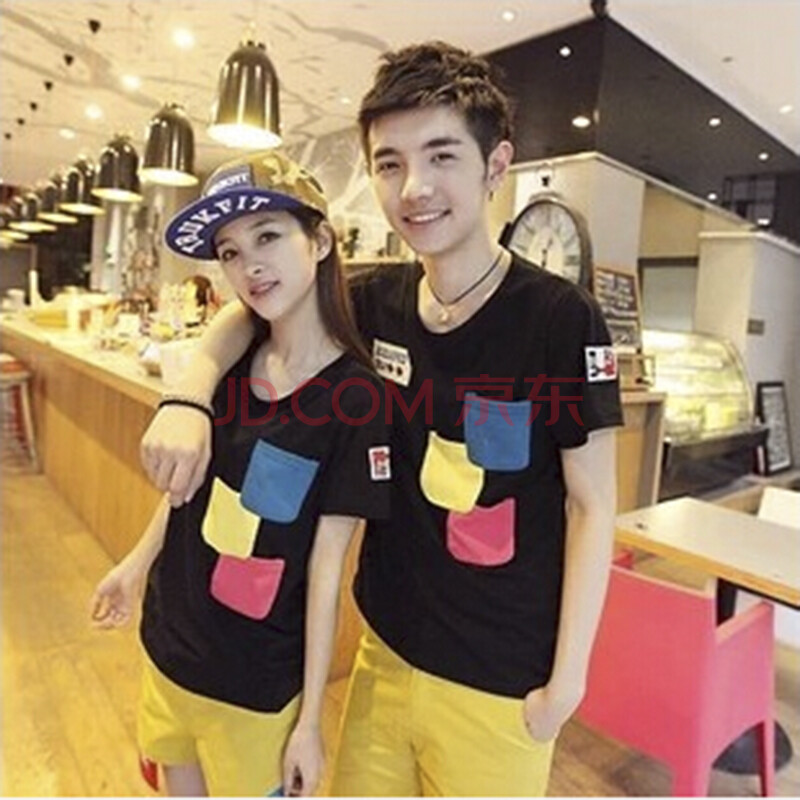 尊尚鸟 夏季新时尚三口袋男女<em>情侣短袖</em>T恤与短