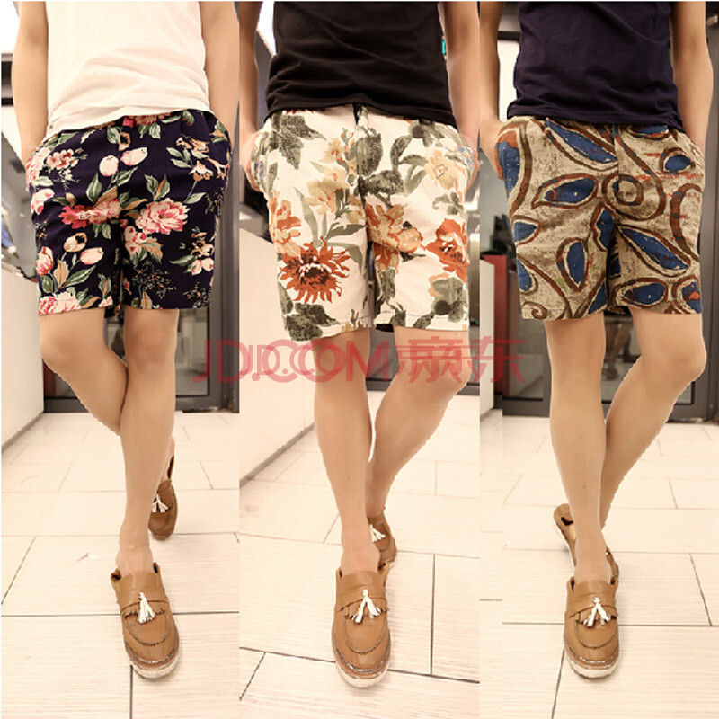 良布 <em>2014</em>夏装<em>新款男士</em>休闲<em>短裤</em> 复古麻料 中国