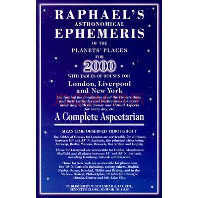 raphael"s astronomical ephemeris with ta.