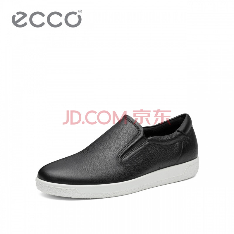 ECCO爱步 2018春夏新品时尚男鞋 休闲便捷套脚舒适牛皮鞋 柔酷1号 400564 黑色40056401001 41