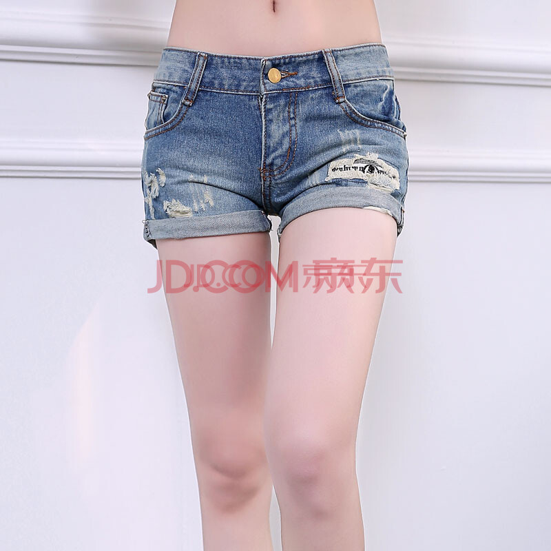 乐琪菇凉 <em>牛仔短裤</em>女<em>夏季</em>2014新款春装女胖m