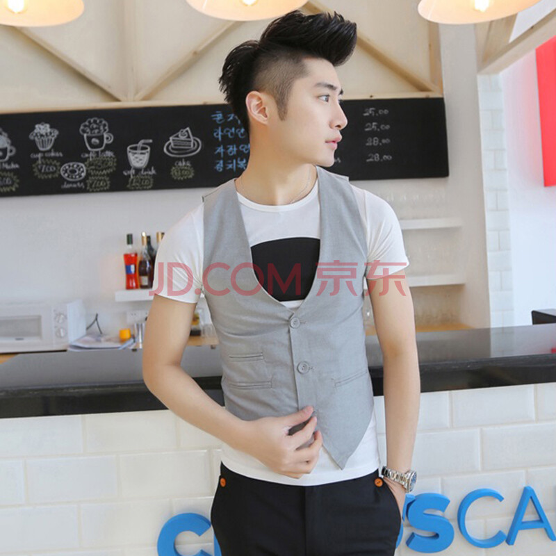 舞新 2014夏季新品 韩版<em>休闲男士</em> <em>小马甲</em> 麻料