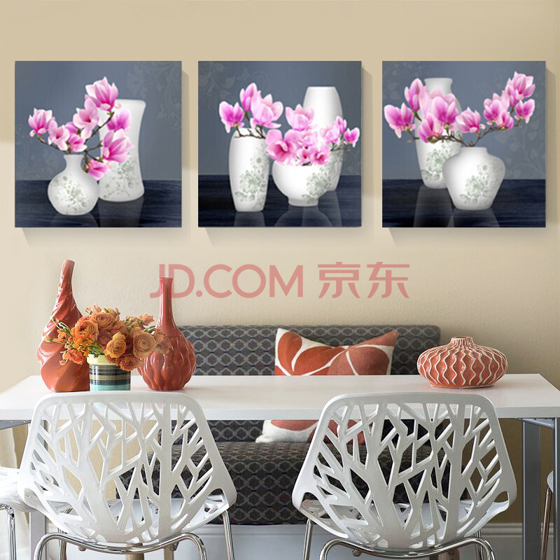 品画 餐厅现代装饰画 厨房壁画挂画 餐厅画三联水果遮挡电表箱无框画