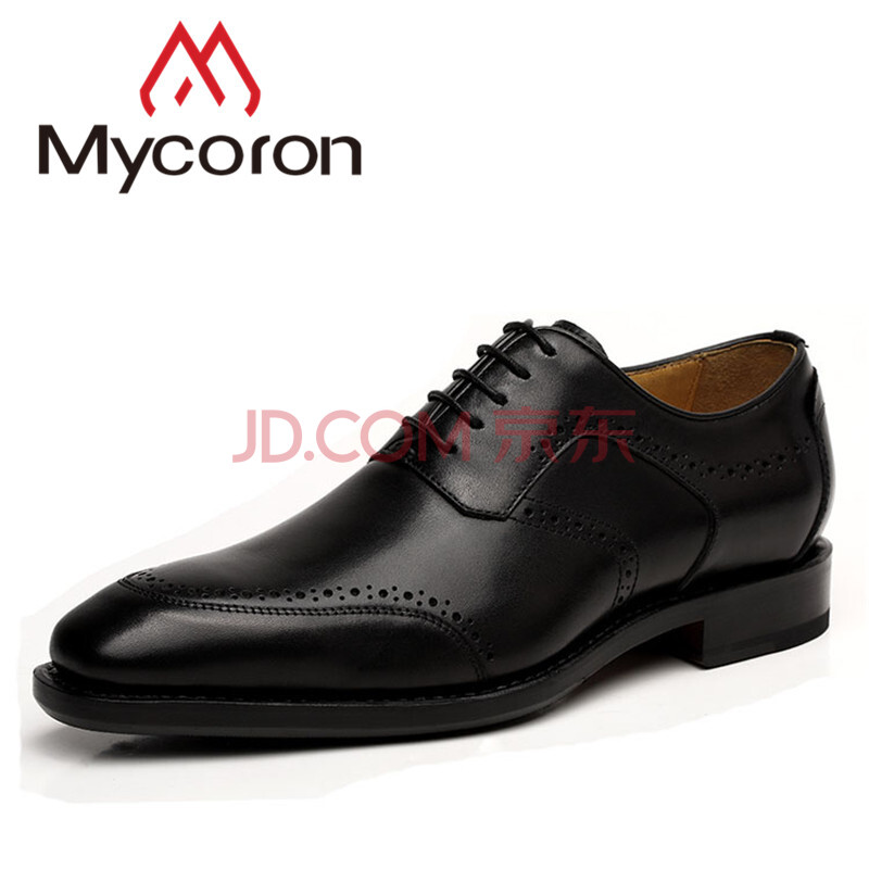 mycoron 2018时尚简约男鞋夏季新款皮鞋男欧美风个性布洛克雕花固特异定制鞋(定制款不退不换) 黑色 41