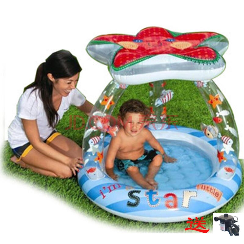 美国INTEX家庭游泳池57428海星婴儿遮阳戏水