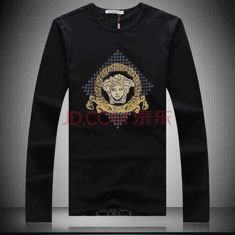 坎贝尔 2014年秋季新款男士长袖t恤 高品质范思哲图案长袖t恤男装 jp