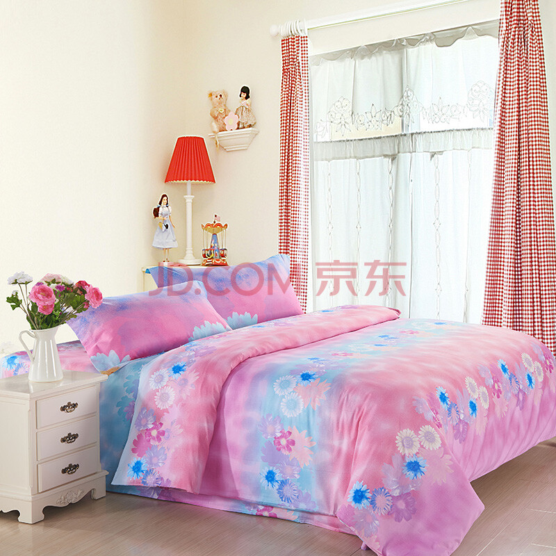 帛绵之家纯棉四件套斜纹活性印花被罩床单韩式