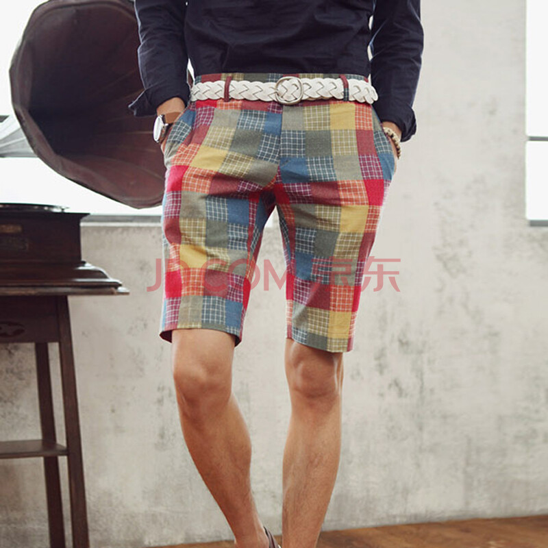 未来衣2014夏装新款韩版<em>短裤男式</em>休闲裤子格