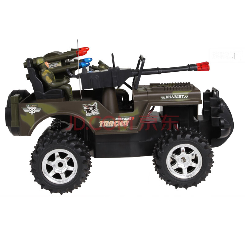 双鹰车模 1:16 四通道 无线充电遥控军车 男孩玩