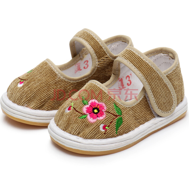 兒童手工布鞋千層底虎頭鞋老虎鞋寶寶學步鞋繡花鞋嬰幼兒布鞋夏 H18-1 姜黃 腳長+0.5~1cm=內長