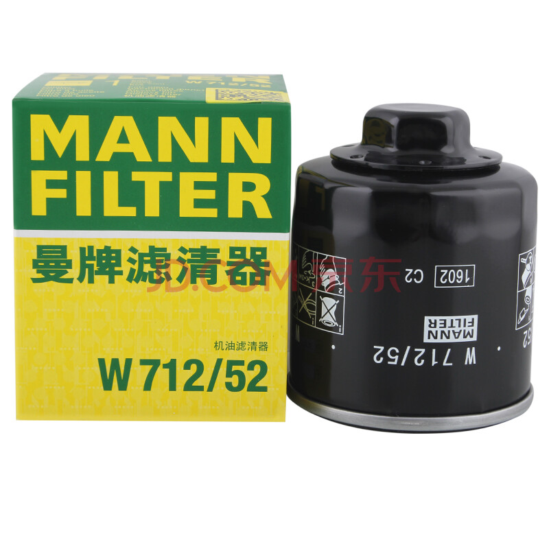 曼牌(mannfilter)机油滤清器/机滤/机油滤芯w712/52适用波罗1.