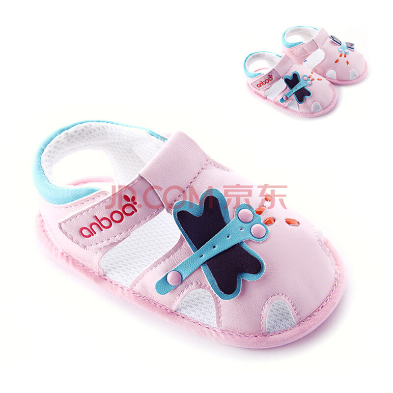 货到付款 安宝儿婴儿鞋0-1岁 女宝宝学步鞋软底