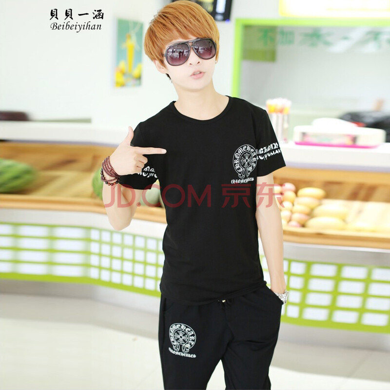 2014夏装新款男装休闲运动衣套装短袖<em>上衣</em>T恤