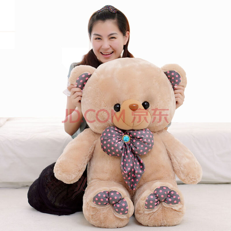 可爱 毛绒玩具熊熊 公仔 布娃娃 玩偶 生日礼物 棕色 65cm