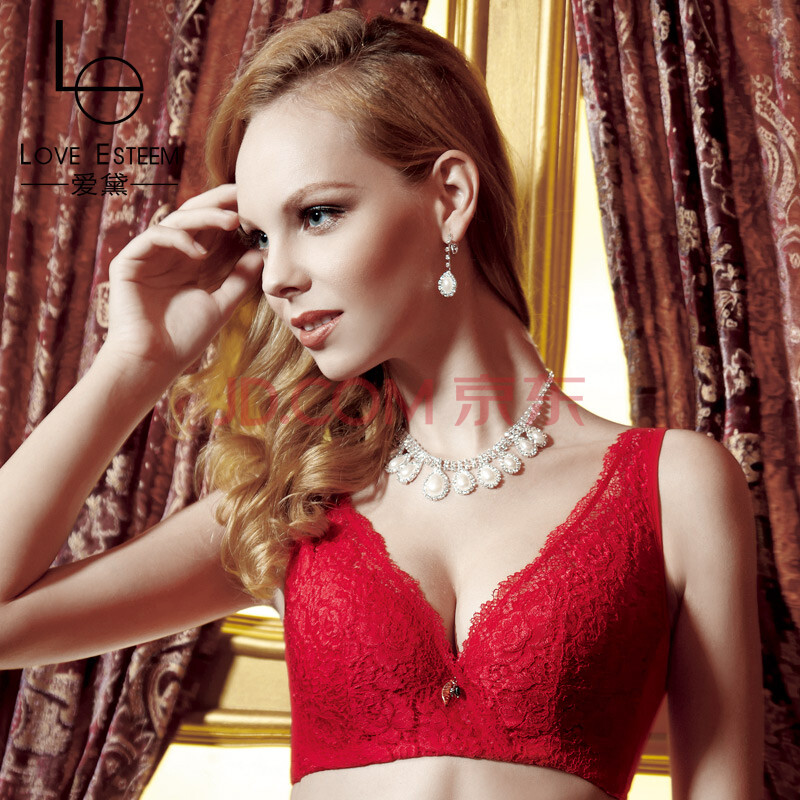 014新品聚拢调整型刺绣收副乳性感上托<em>文胸</em> 酒