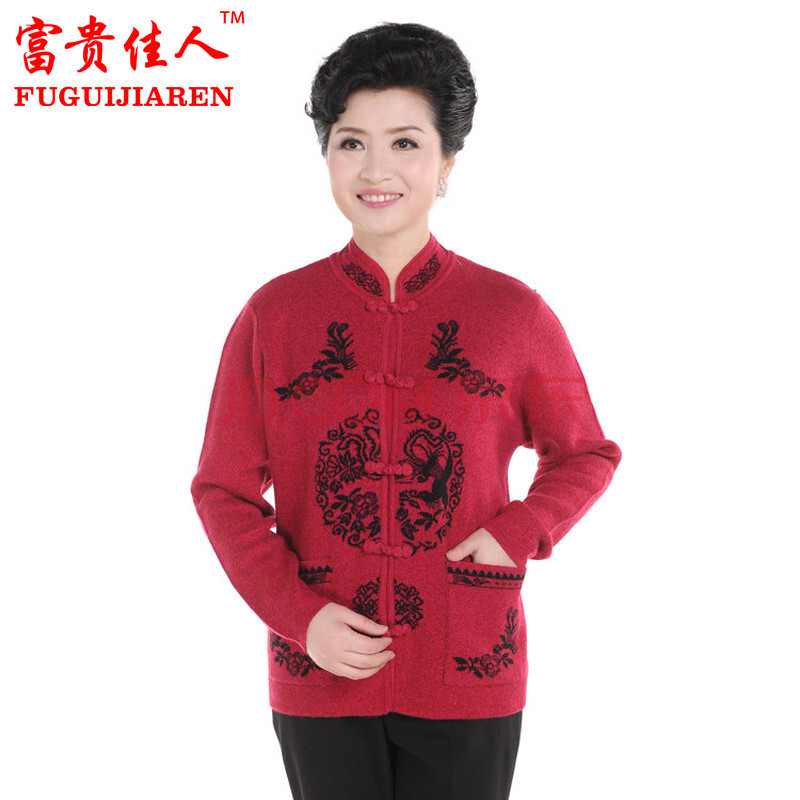 羊绒衫 <em>老太太</em>衫<em>毛衣</em>外套老年衫 女士羊毛衫针
