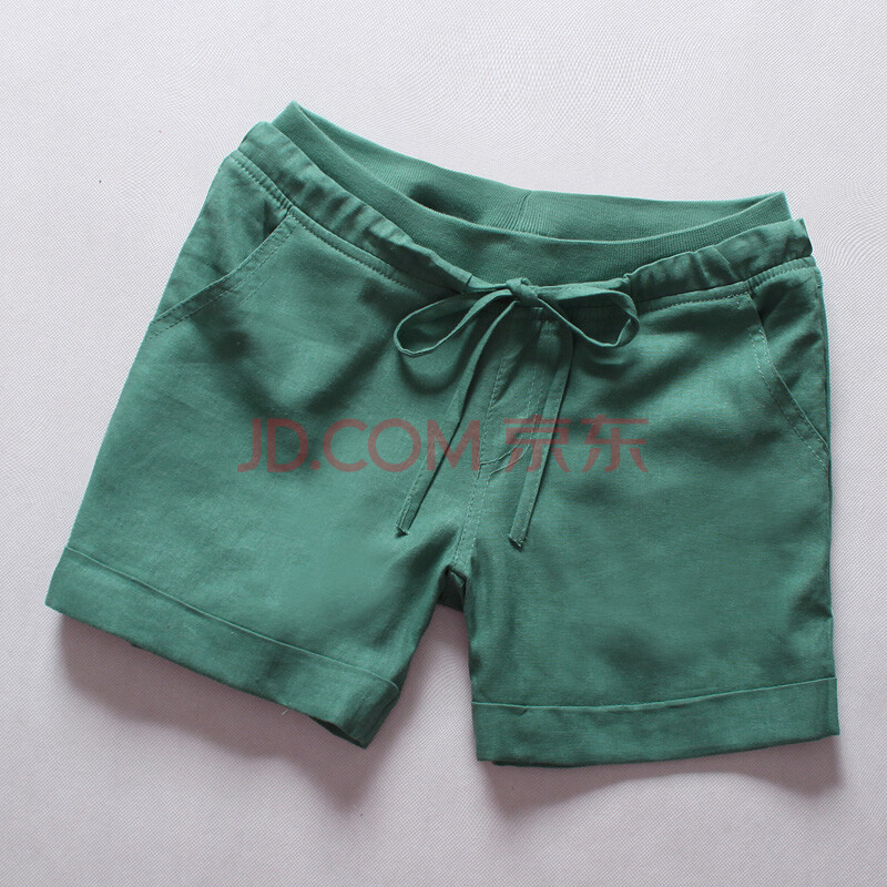 轻素 春夏女装新款棉麻<em>女士</em>休闲裤子<em>卷边短裤</em>