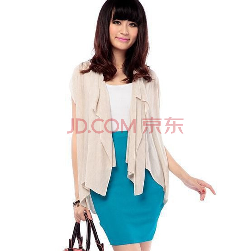 荷叶边不规则燕尾飘逸<em>无袖</em>超薄防晒衫 <em>开衫</em> 披