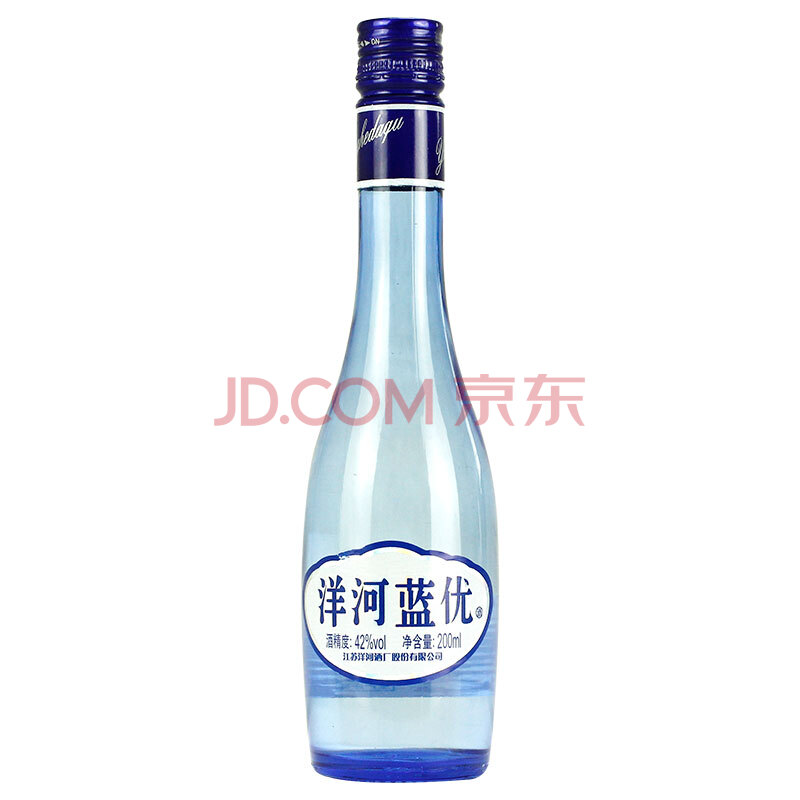 洋河白酒 洋河蓝优光瓶 浓香型42度200ml 一瓶装