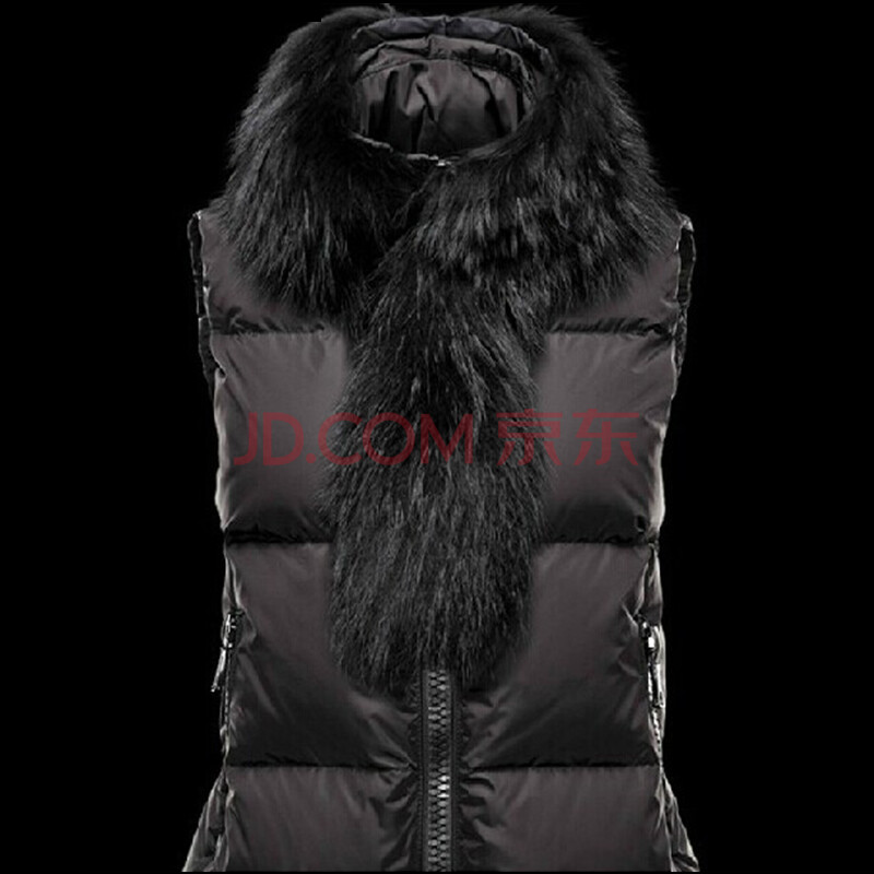 专柜<em>大毛领马甲</em>高贵春季女款修身羽绒服英伦风