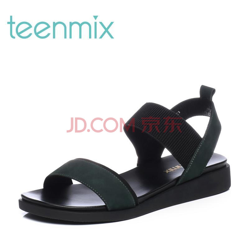 Teenmix/ÌìÃÀÒâ2018Ïļ¾×¨¹ñͬ¿îÒÆÄ¤¶þ²ãţƤ¸ïʱÉÐײɫŮÁ¹Ð¬CC806DL8 Ä«ÂÌÉ« 36