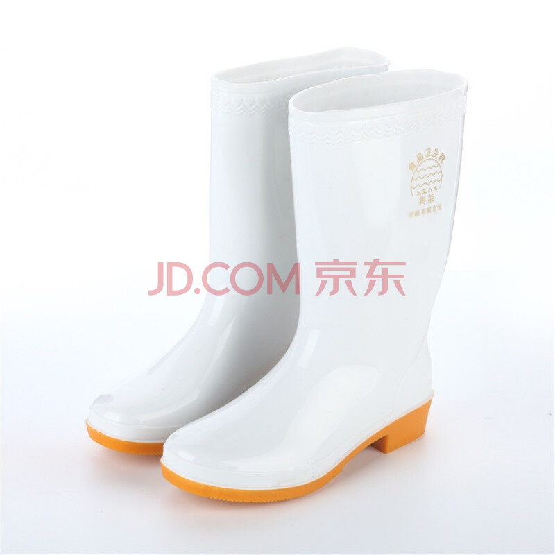 男女中筒高筒加厚白色食品雨鞋衛生雨靴水鞋水靴耐酸堿油膠鞋 日寶白色中筒女 41