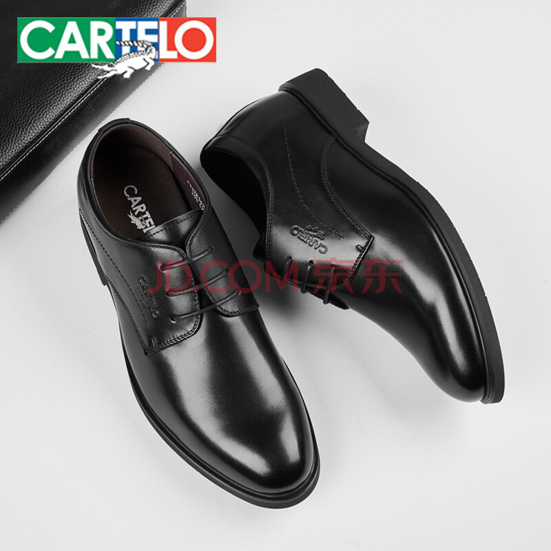 ¿¨µÛÀÖöùÓ㣨CARTELO£©Æ¤Ð¬ÄÐÏļ¾ÄÚÔö¸ßÕæÆ¤ÉÌÎñÕý×°ÄÐЬÇàÄêÓ¢Â×ϵ´ø¼âÍ·´óÂëЬ×Ó ºÚÉ« 38
