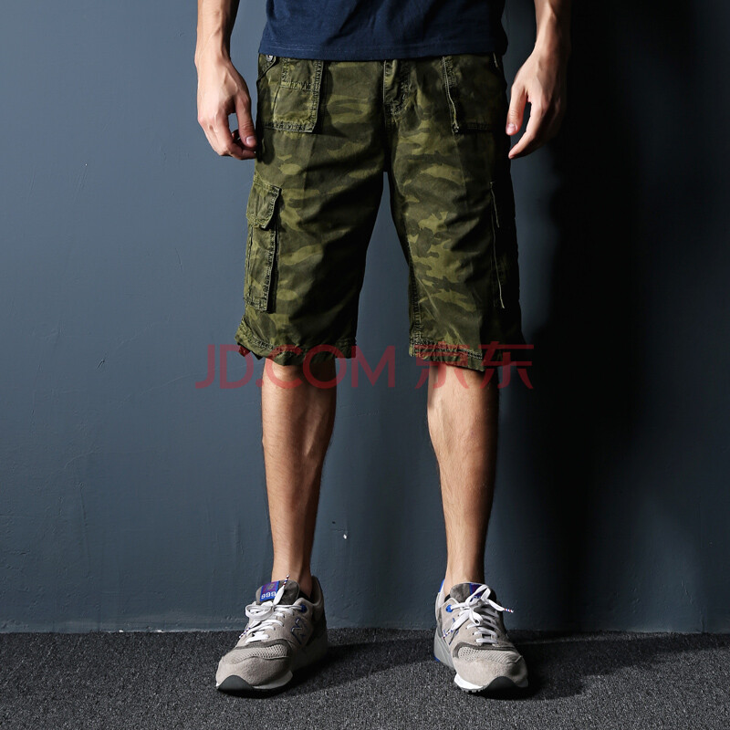 男式夏季迷彩短裤男休闲运动工装裤纯棉水洗军