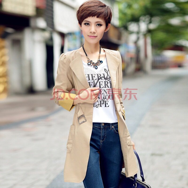 洛媄涵 2014<em>春秋</em>新款<em>女装时尚</em>长<em>外套</em>女士风衣